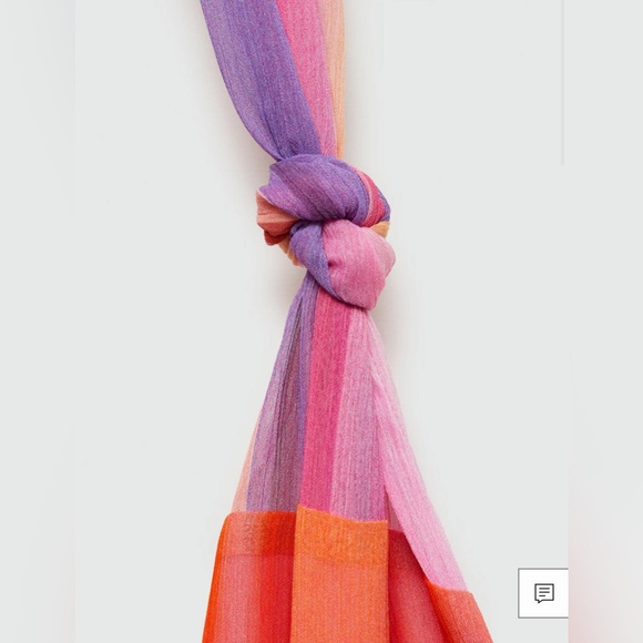 Mango Vibrant Knot Print Striped Maxi Dress Sz 6 NWT - Picture 6 of 10